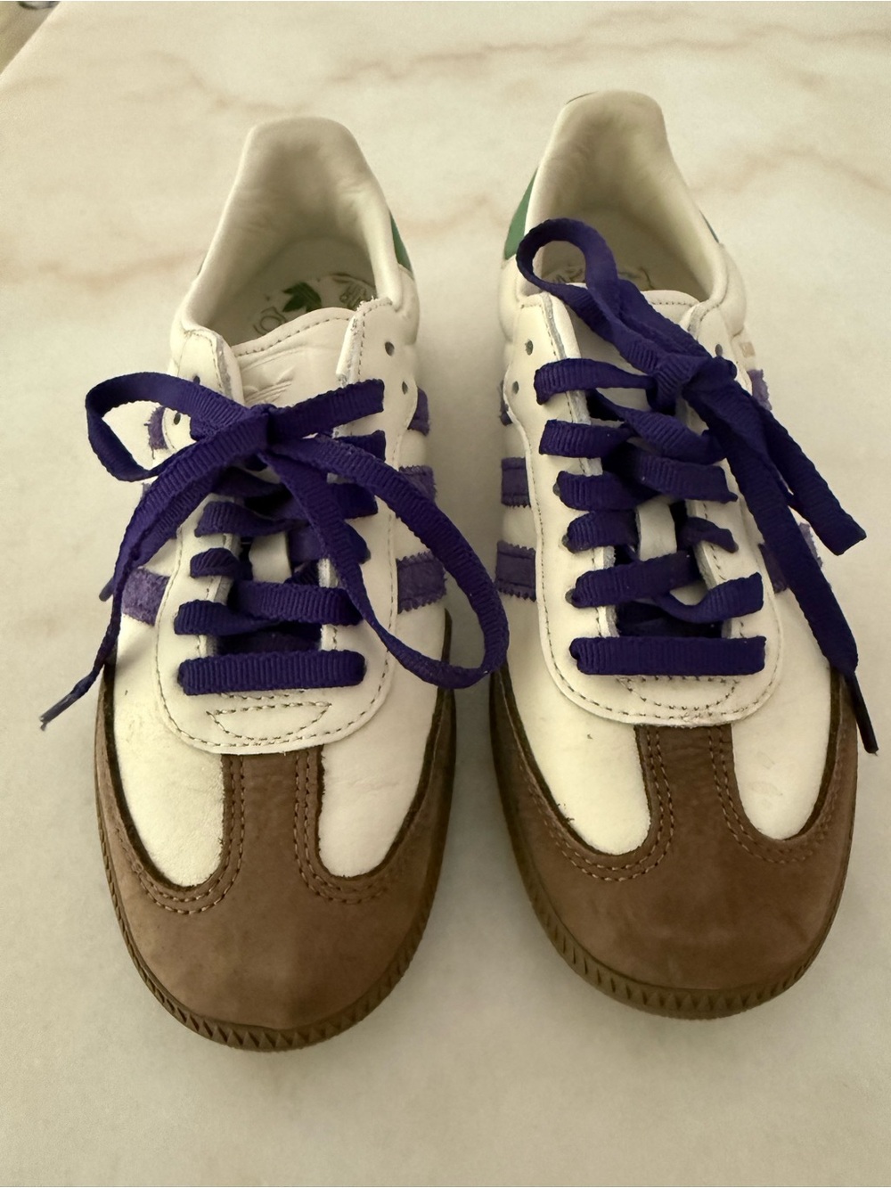 adidas Samba OG Sneakers in White, Purple, Brown & Green Sz 6 M 7W - Picture 2 of 9